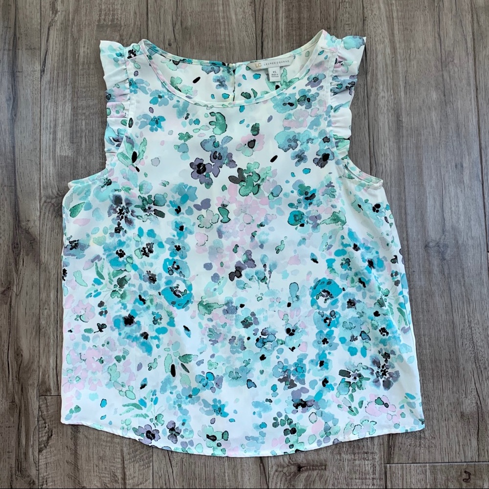 LC Lauren Conrad Floral Watercolor Blouse XS